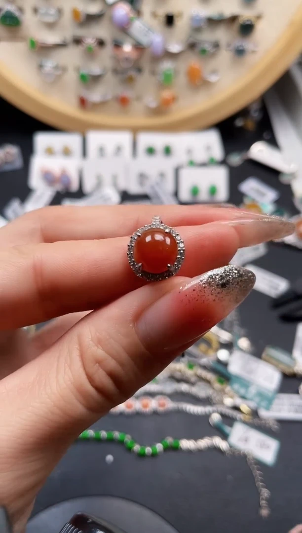 银S925镶嵌戒指翡翠天然翡翠10.11/0138