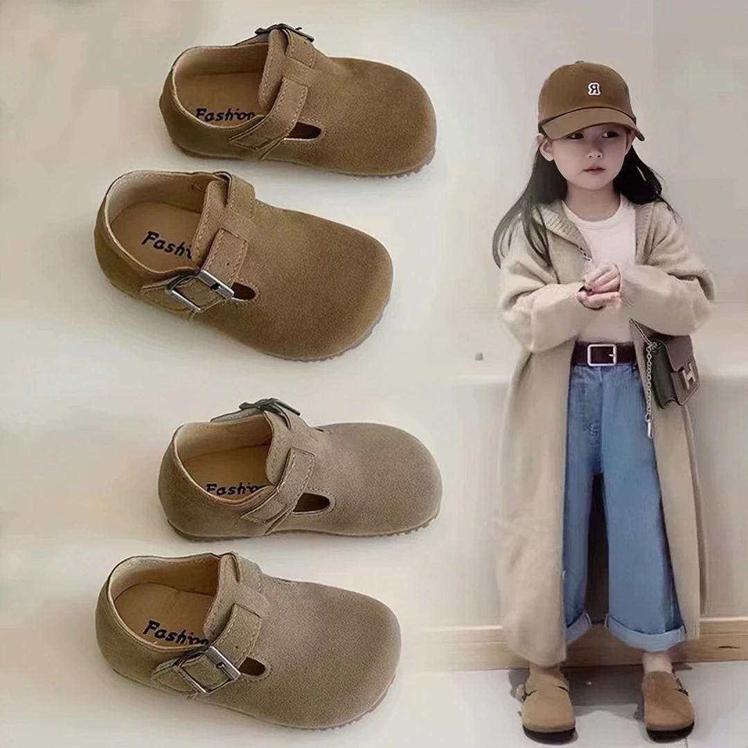 ABC儿童勃肯鞋小童鞋2025春秋新款防滑软底女宝宝豆豆鞋宝宝鞋子