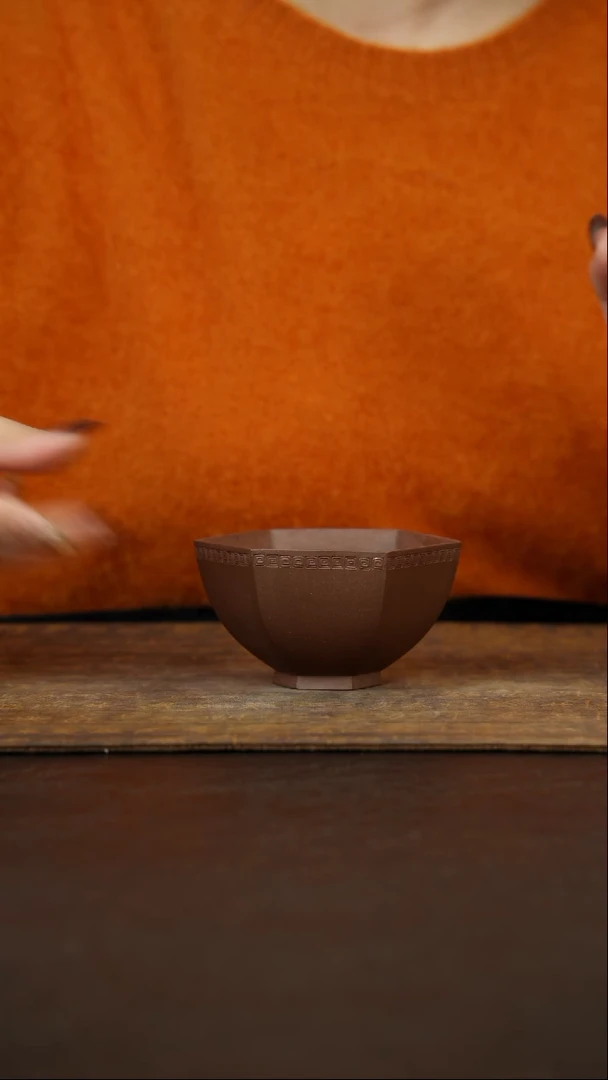 茶壶紫砂六方杯B（矮杯）玉成窑150cc