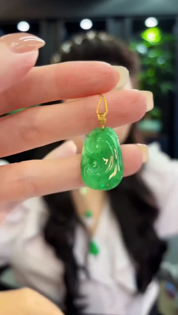 吊坠(不含链)18K金镶嵌翡翠 缅料A货/支持复检/一件