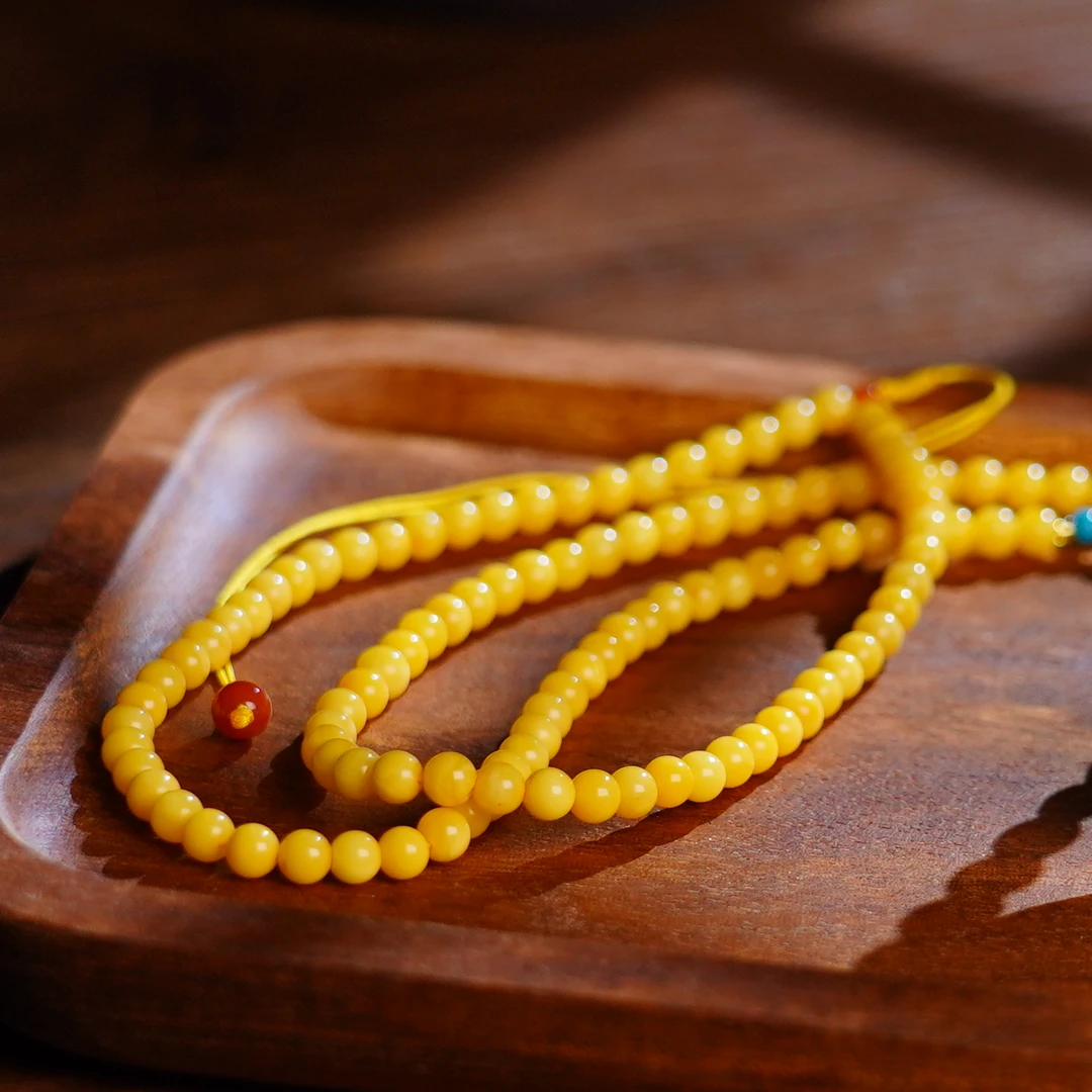 【小池专属】蜜蜡搭南红珠链项链  4mm V2933