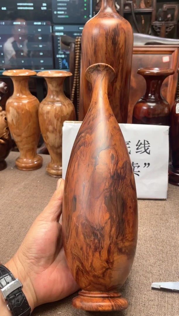 黄花梨/降香黄檀海黄新料花瓶9.3/32.3