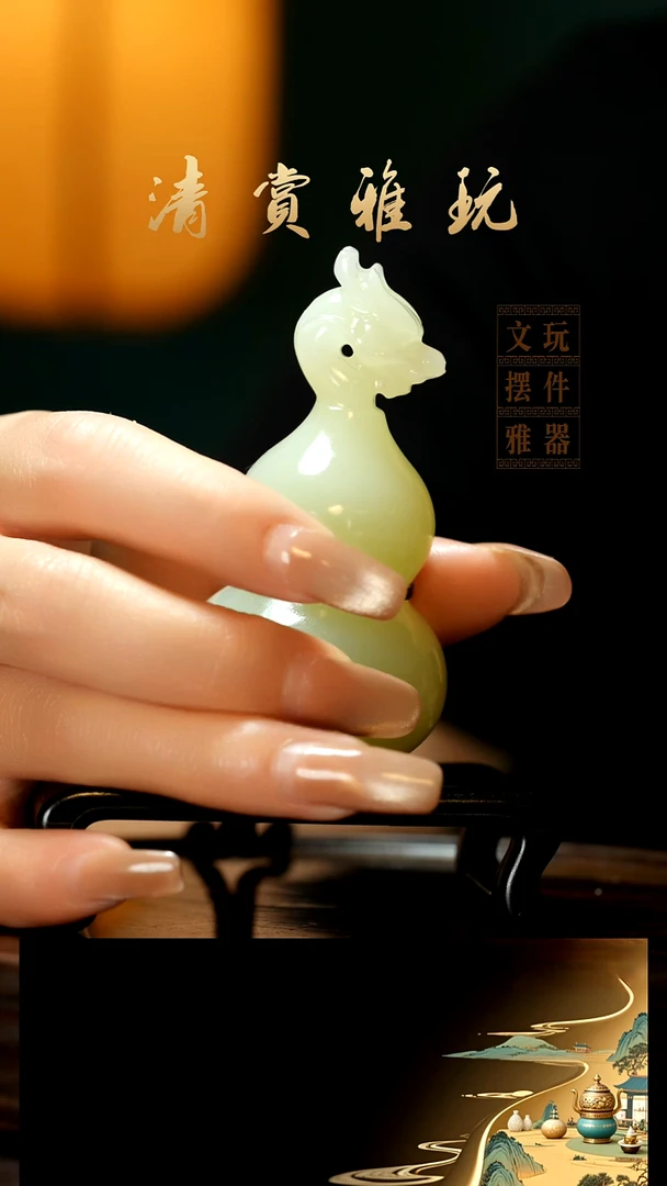 玉《龙头葫芦》手把件摆件