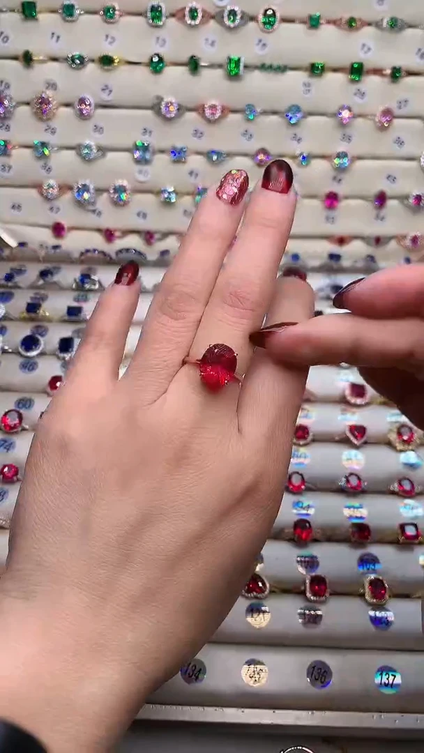 【闪购商品】红宝石戒指银S925镶嵌1012玫瑰金