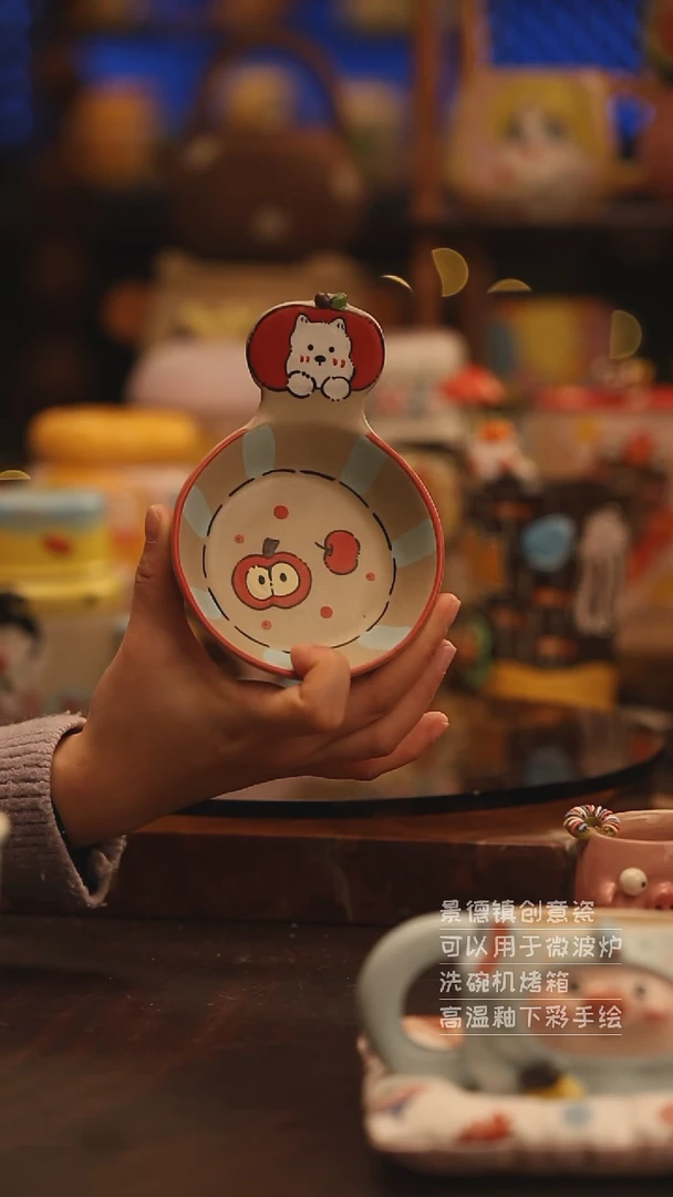 陶瓷景德镇可爱陶瓷釉下彩绘设计师款