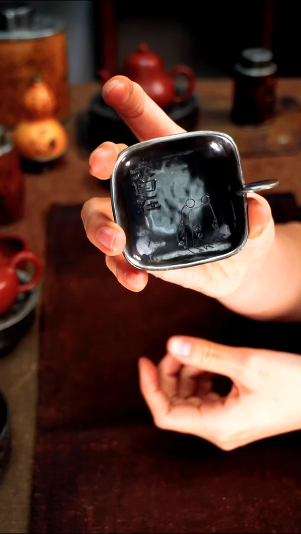 6541大自在油灯盘纯锡8*6