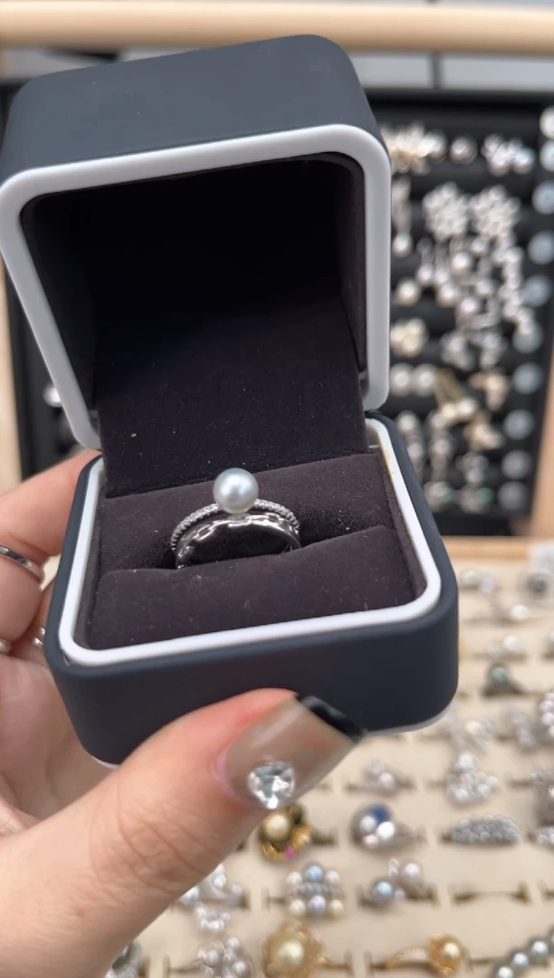 【闪购商品】海水珍珠戒指银S925镶嵌S925海水戒指