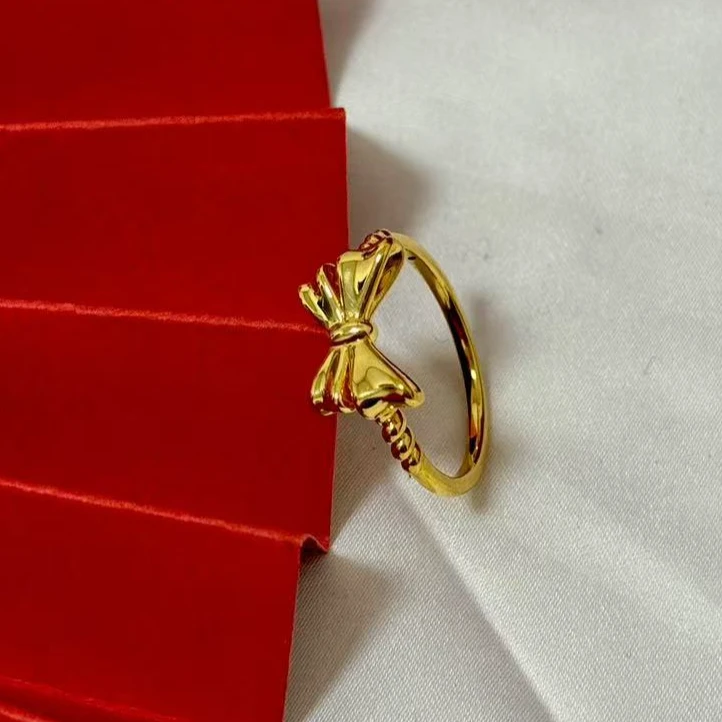 【小鹏黄金】足金999在逃大公主蝴蝶结5D工艺戒指