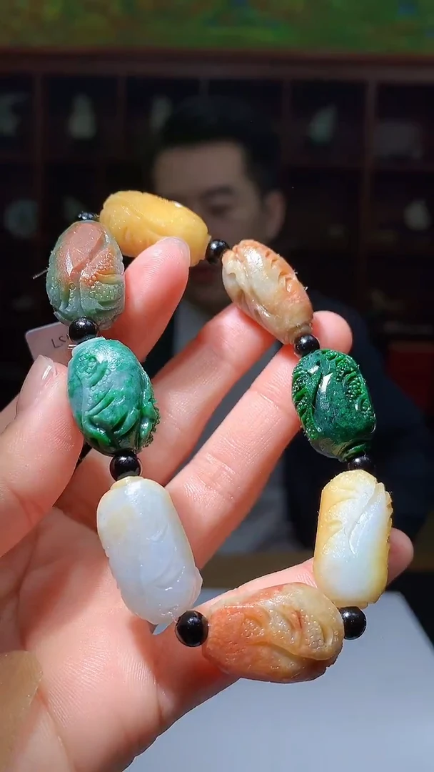 【闪购商品】定制翡翠未镶嵌1088hm-毛货手串23