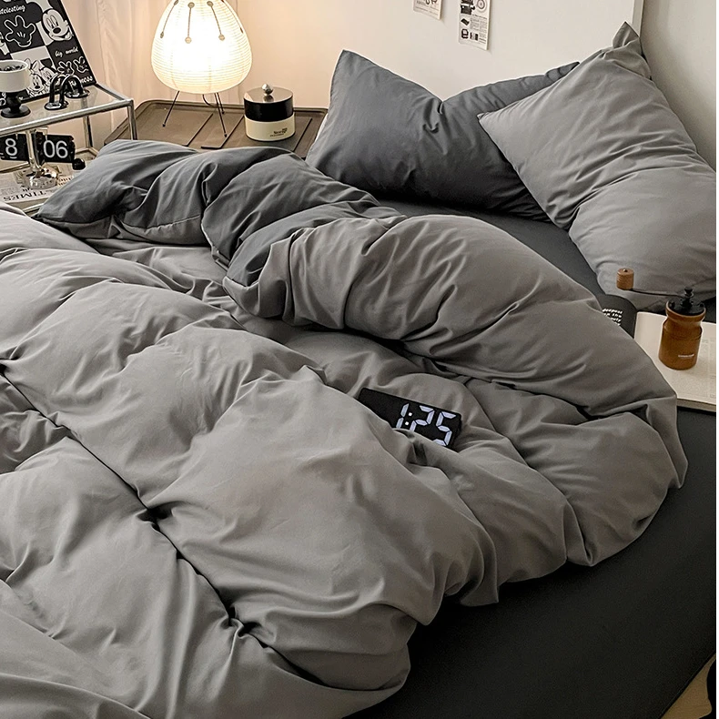 床单被套被子四件套纯色学生宿舍三件套亲肤简约四件套被套4件套