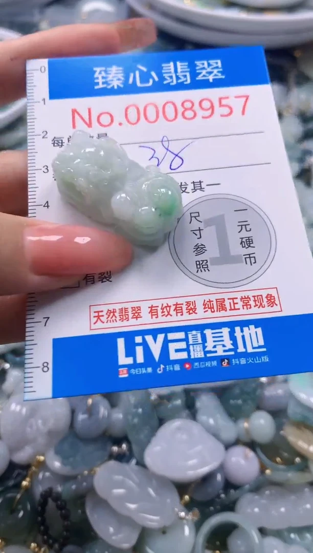 翡翠未镶嵌颈饰含绳0008957