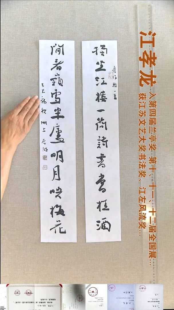 书法江孝龙书法对联福利12*69*2独坐江楼