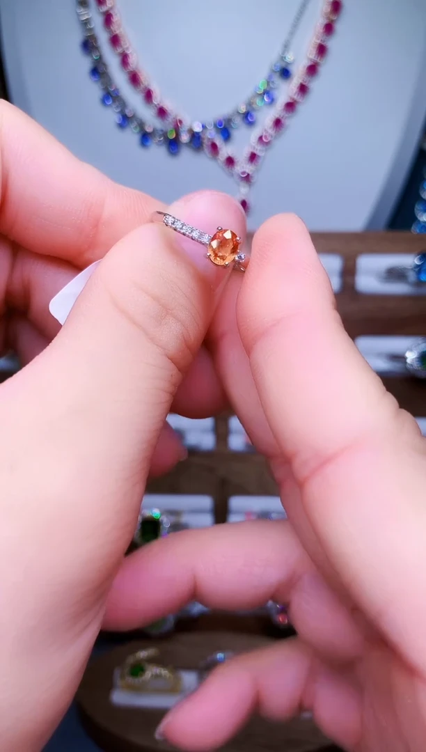 【闪购商品】彩色蓝宝石戒指银S925镶嵌54-6