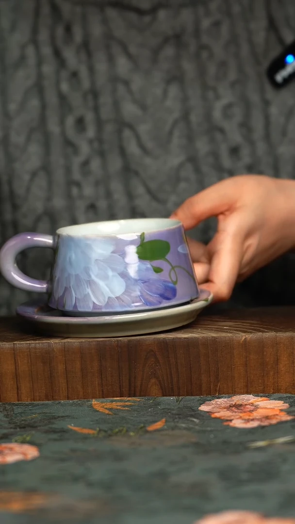 杯釉下彩手工手绘同款陶器