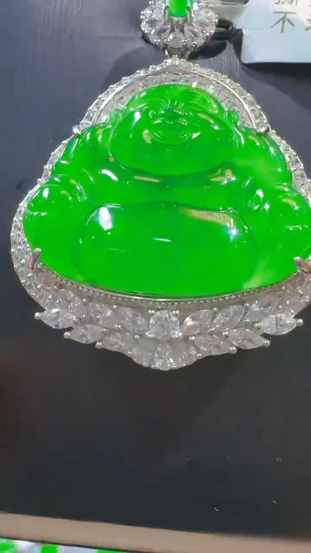 翡翠银S925镶嵌吊坠(赠链)天然A货翡翠