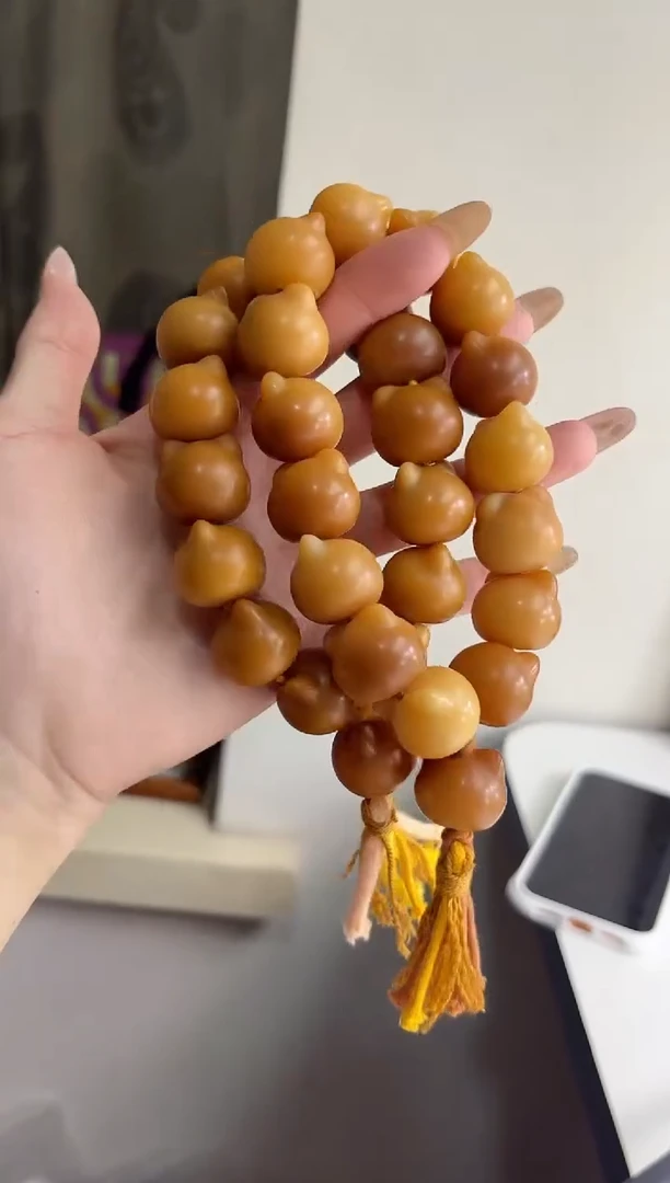 手串菩提根/象牙果沐d78干磨猫猫头21mm手持