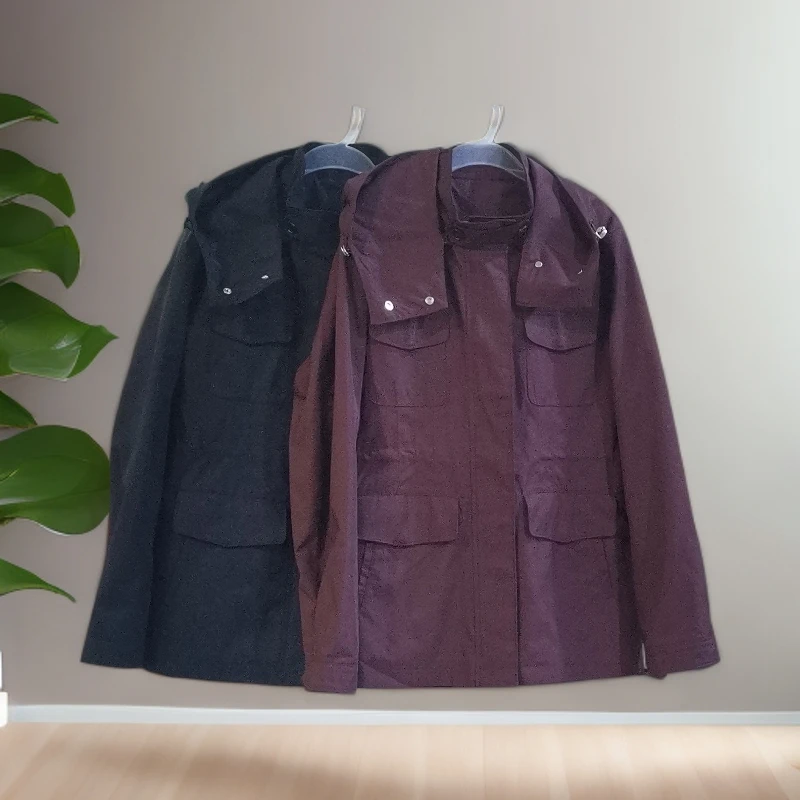 3598两色连帽短风衣