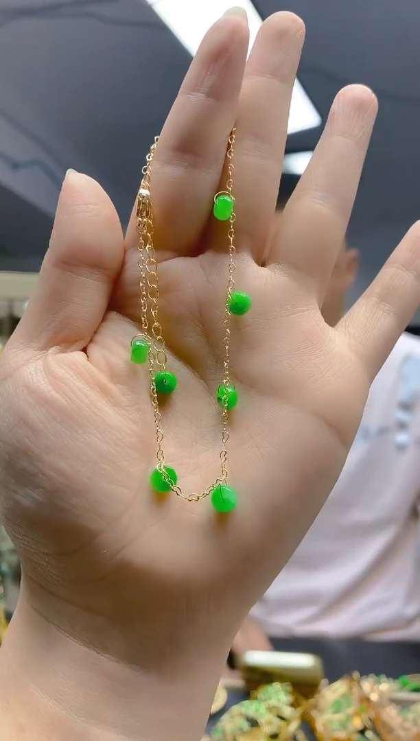 翡翠合金耳饰0190翡翠脚链