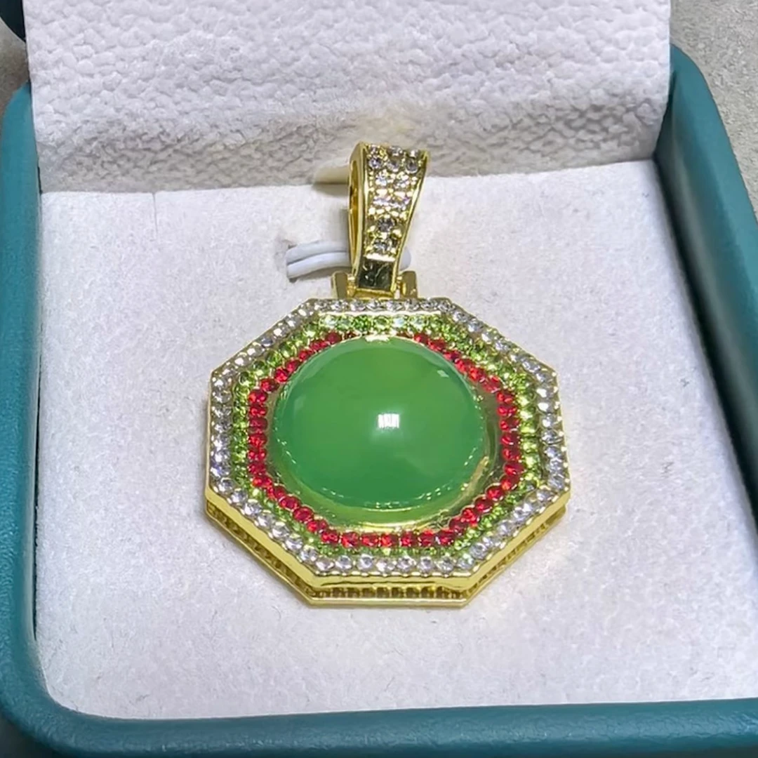 天然玉石非金属珐琅吊坠气质轻奢时尚吊坠（玉髓）