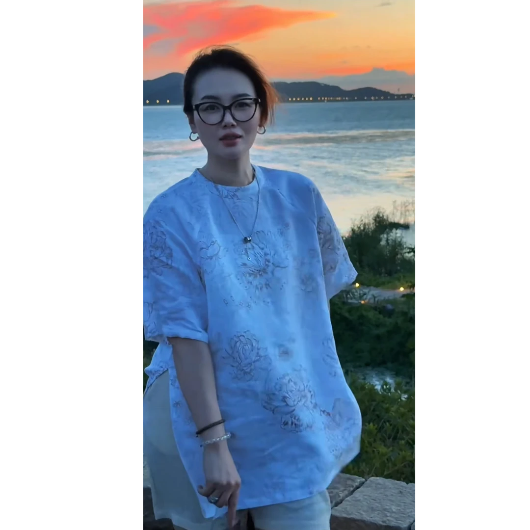 【超级红】   汉麻女士短袖单上衣