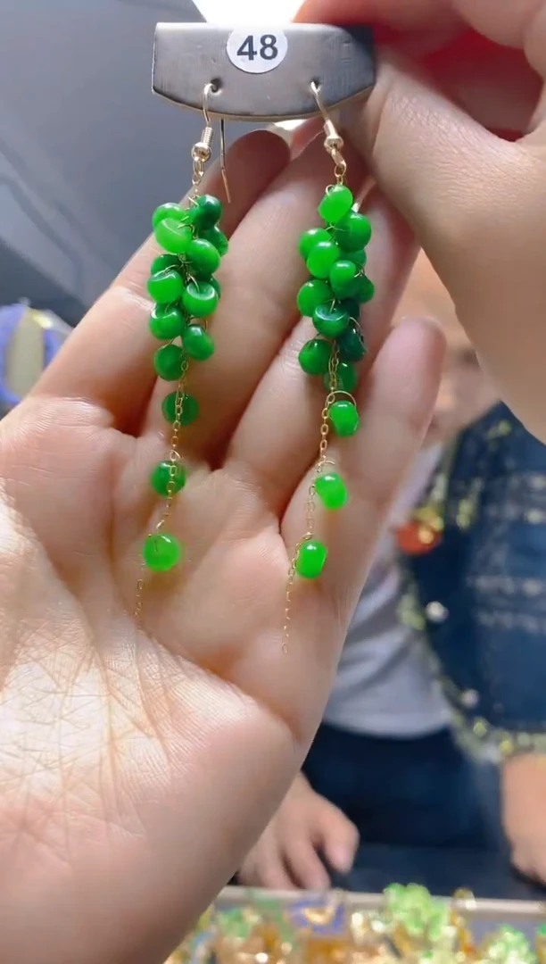 【闪购商品】翡翠耳饰合金0157翡翠耳钩