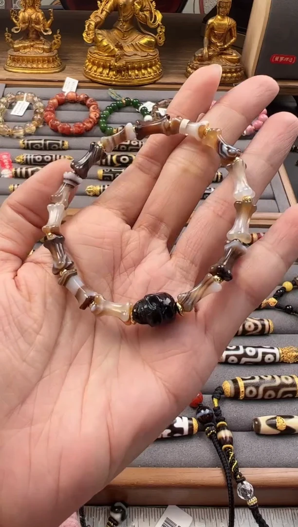 【闪购商品】玛瑙吊坠银S925镶嵌手链