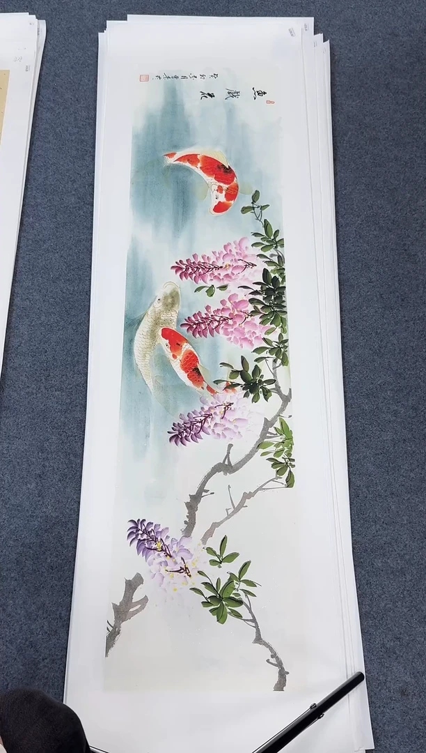 国画同类型随机紫藤鱼