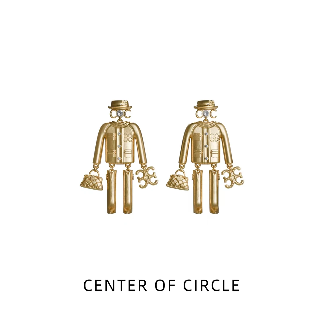 铜合金项链 COC圆心铜合金相遇漫步原创设计-提包贵人耳钉