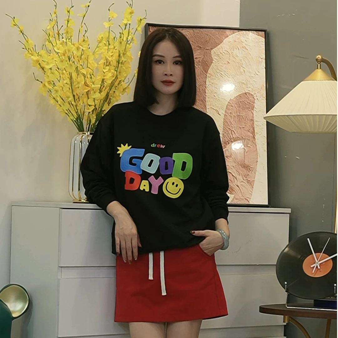 【GOODDAY】纯棉美式复古字母卫衣女潮牌秋冬宽松圆领上衣