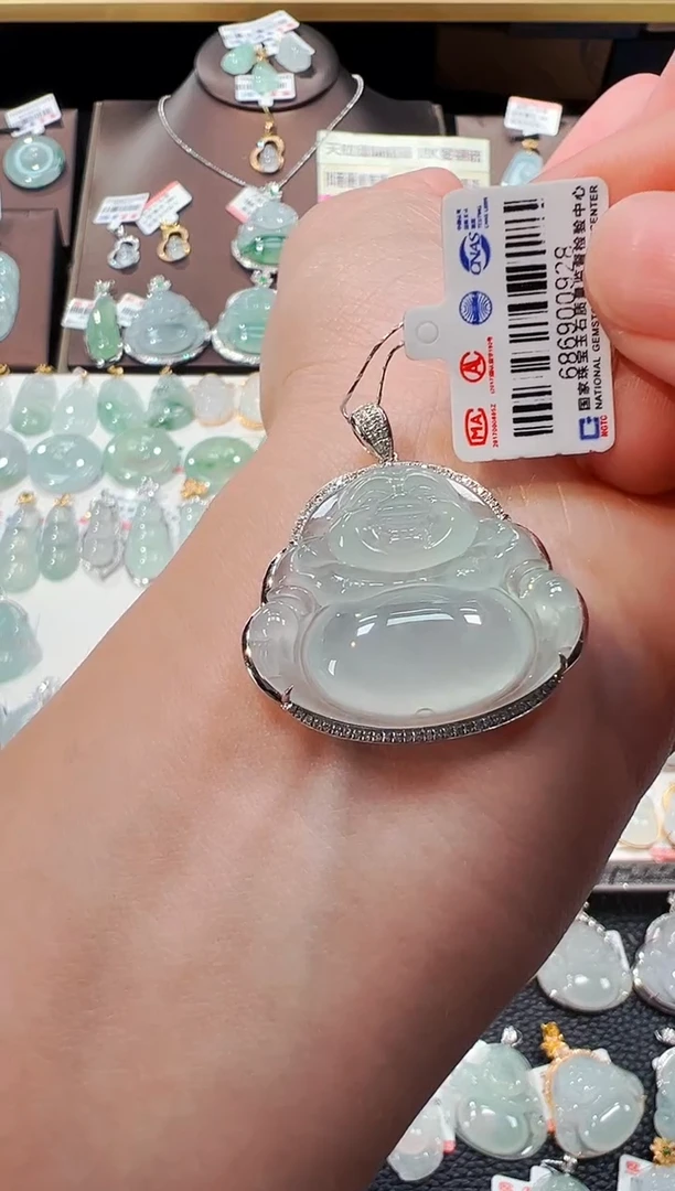 【闪购商品】翡翠吊坠(不含链)18K金镶嵌佛公吊坠928