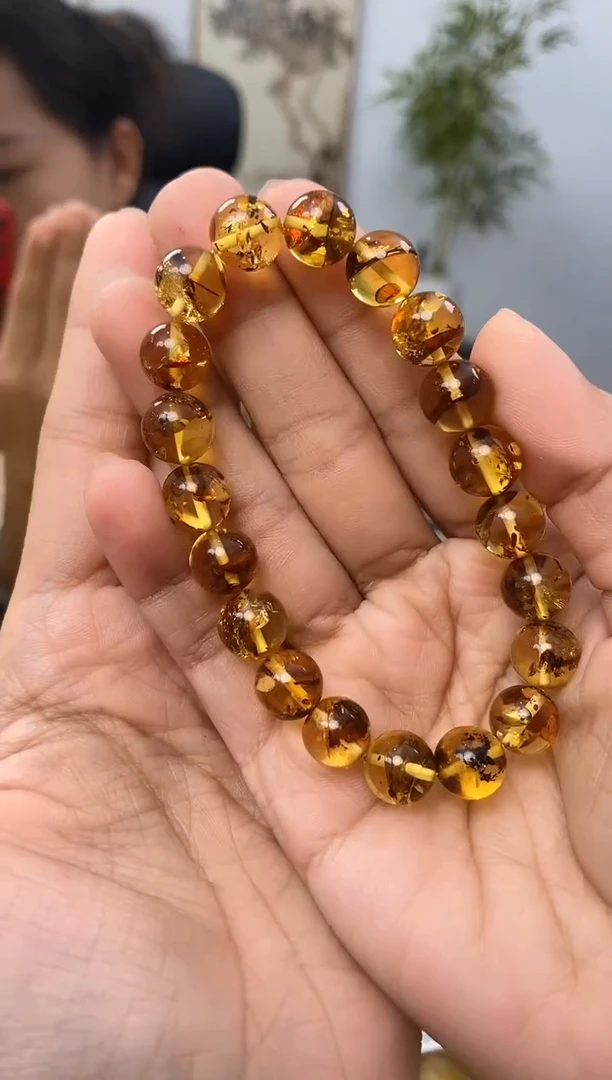 【闪购商品】琥珀裸石未镶嵌天然琥珀蜜蜡花珀手串