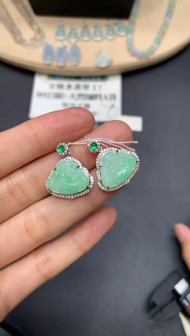 翡翠银S925镶嵌吊坠(不含链)佛公【多样性发其一】