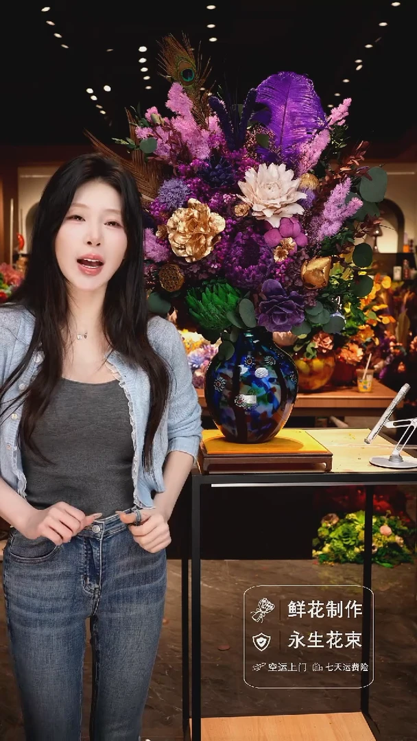 手工艺品琉璃手工花器花束空运包邮送货上门-以图片为准