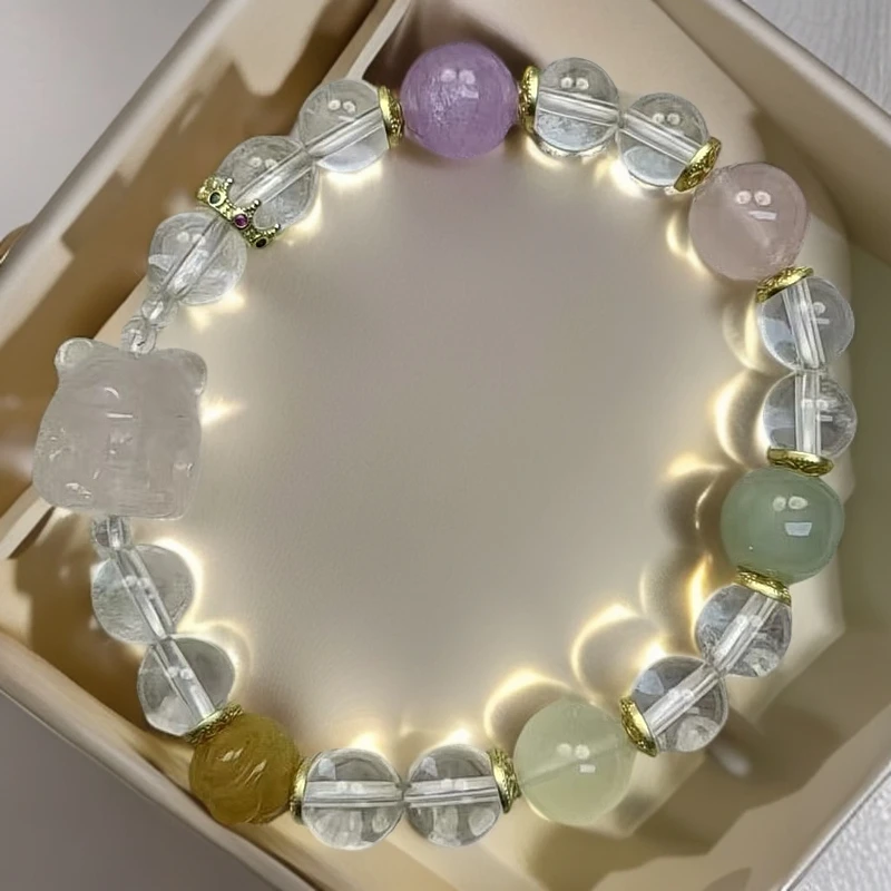 天然多宝水晶手链九尾狐方糖手串女款SJ000780001