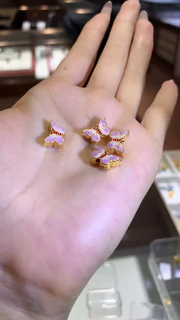 【闪购商品】定制足金吊坠(不含链)蝴蝶多样性发一