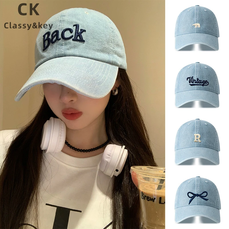 Classy key新加坡设计师联名款牛仔棒球帽子女夏季时尚防晒鸭舌帽