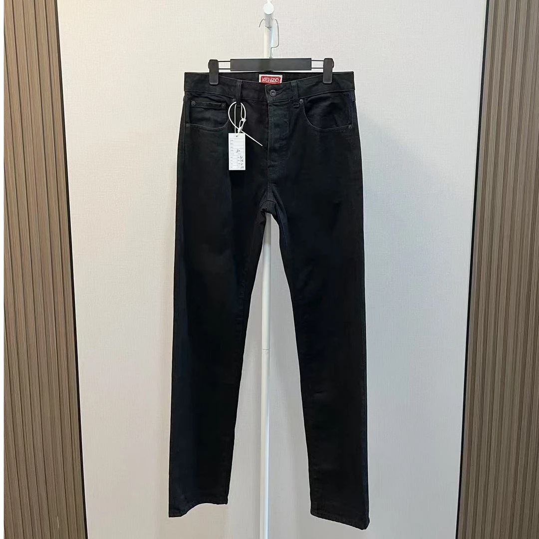 99新 KENZO/肯佐 /皮牌logo黑色牛仔裤长裤/尺码30