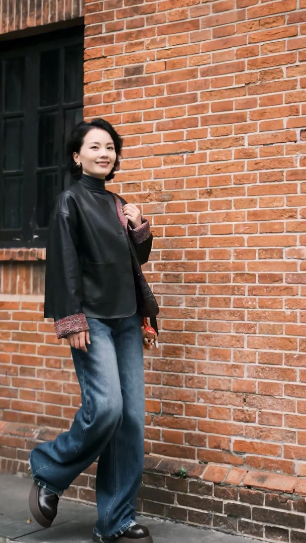 品千姿 两面穿真皮绵羊皮两面穿国风款 2556