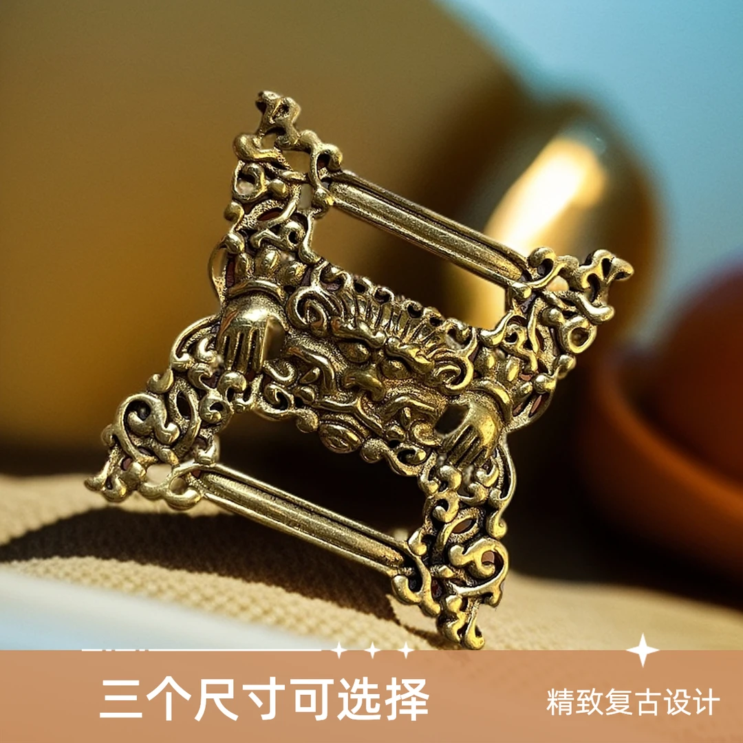 铜吊坠西藏精品纯黄铜复古兽面经书扣包挂件文玩配饰配件车挂腰挂