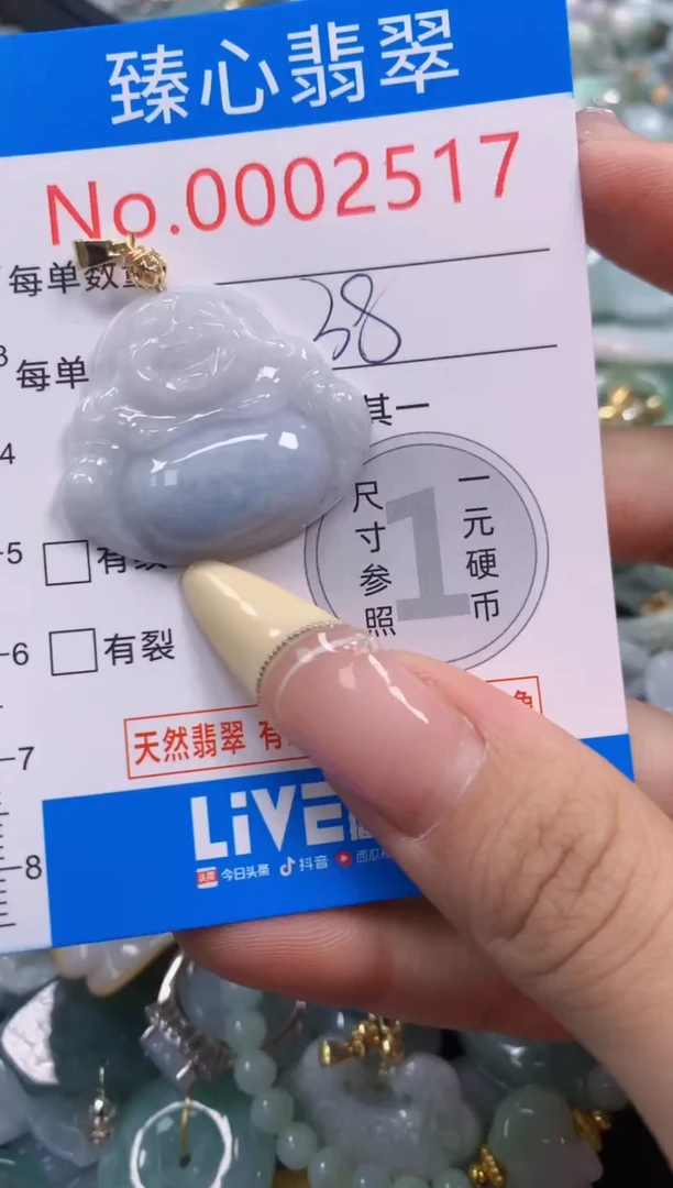 翡翠未镶嵌颈饰含绳0002517