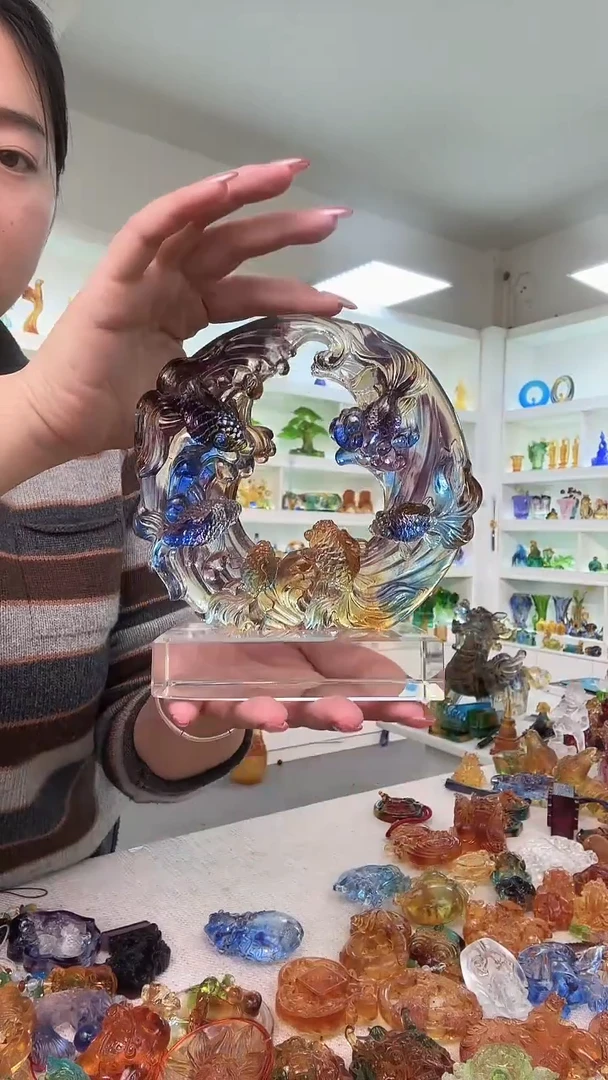 手工艺品琉璃福禄有余