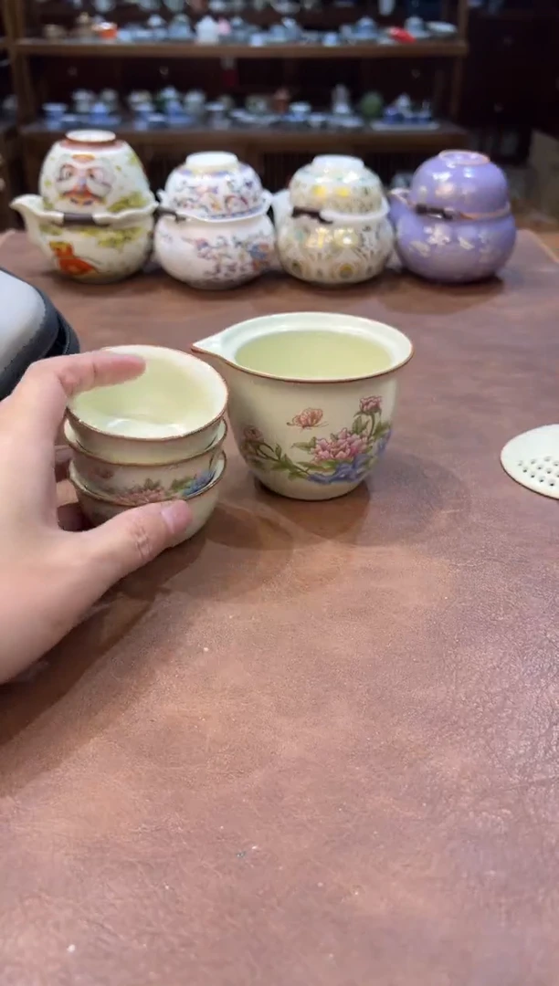 真的很便宜超好看会开片的旅行茶具
