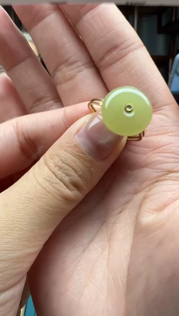 【闪购商品】和田玉颈饰18K金镶嵌戒指