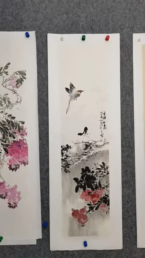 吉祥如意138*35cm竖幅