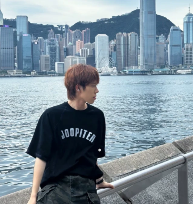 TW家王嘉尔同款2025休闲短袖百搭夏季黑色运动韩版潮流印花567