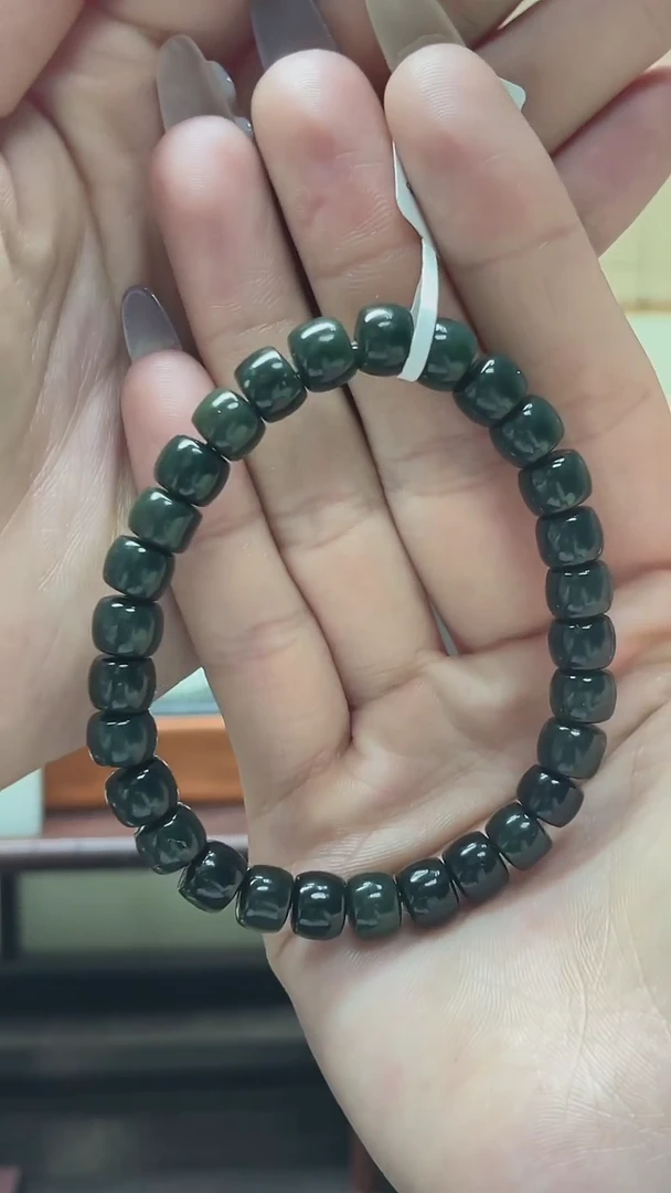 【闪购商品】和田玉手串未镶嵌沙枣青手串卡8