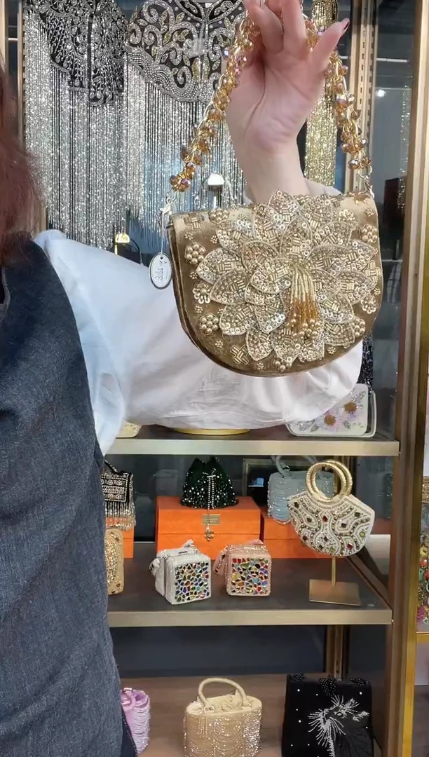 织物珠韵恒泽重工串珠手提包