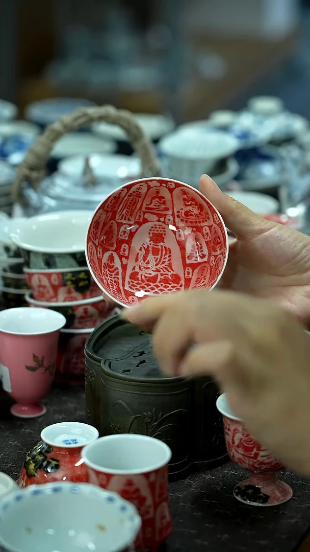 开仓千款景德镇手绘茶具放漏