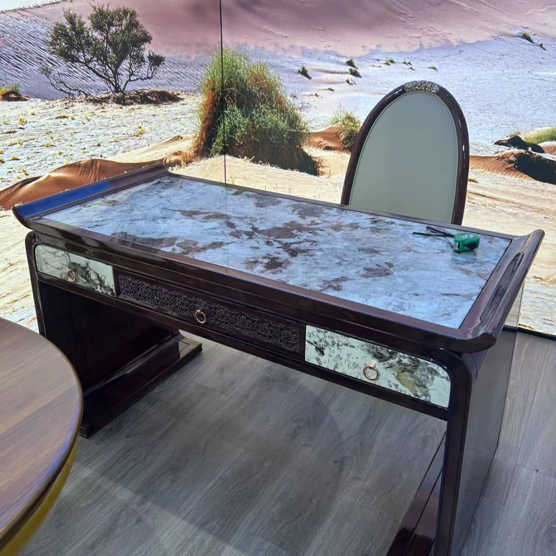 新中式实木茶台书桌椅