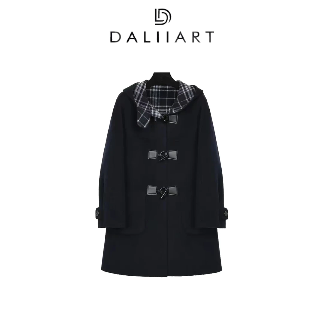 DALIART牛角扣双面呢大衣 80支苏丽羊驼毛美利奴羊毛外套DLWT0267